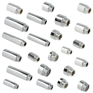 Tap extensions in chrome-plated brass