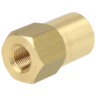 Nozzle holder R-1/8" FM x 9/16"-24 oil nozzlethread 34mm long 19mm tool brass