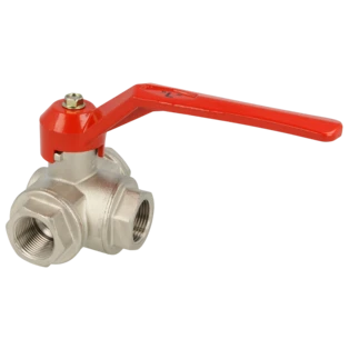 Muffen-Dreiwege-Kugelhahn 1 1/2" mit L-Bohrung DN40