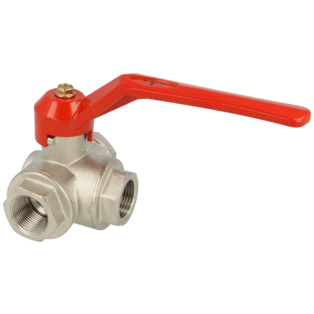 Muffen-Dreiwege-Kugelhahn 1/2" mit T-Bohrung DN15