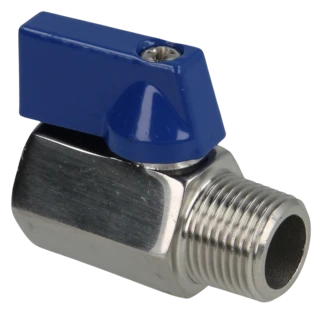 Mini-Kugelhahn 3/8" IG/AG Edelstahl