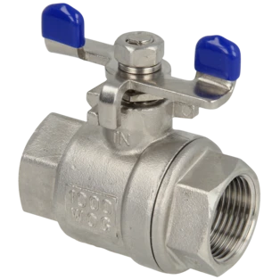 Kugelhahn mit Fl&uuml;gelgriff 1/2" IG/IG Edelstahl