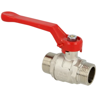 Messing Kugelhahn 1/2" AG/AG mit Stahlhebel PN25