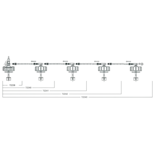 Robinetterie de pr&eacute;l&egrave;vement 4 citernes pour citernes PE