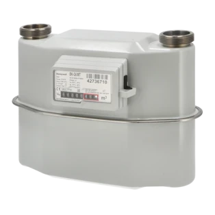 Compteur de gaz &agrave; soufflet avec raccordement &agrave; 2 tubulures DN32