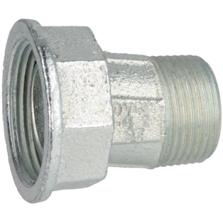 Eccentric screw union for gas meter, 1" galvanised