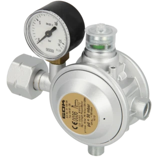 R&eacute;gulateur basse pression EN61-DS 16 bar, avec manom&egrave;tre 90&deg;
