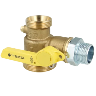 Gasmeter-kogelkraan haaks met gasstroombewaker 4,0 m&sup3;/h