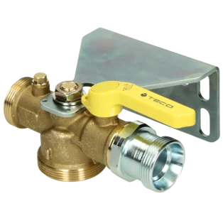 Valvola a sfera per contatore gas diritta con flussimetro 6,0 m&sup3;/h