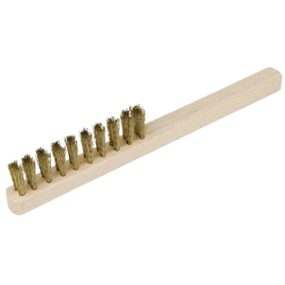 Brass brush 2-row 175 mm with wooden handle