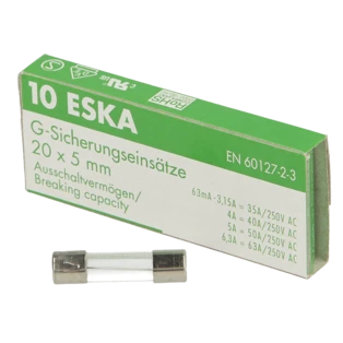 Fine wire  fuse 5 x 20 mm slow 2.5 A