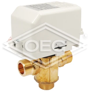 Valvola a 3 vie deviatrice con motore