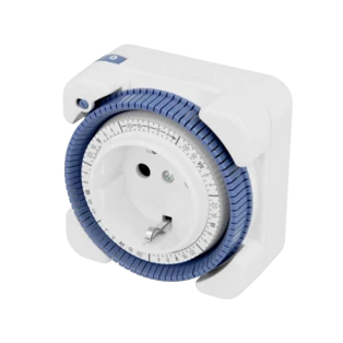 Analoge stopcontact-tijdschakelaar met weekprogramma