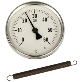 Bimetall-Anlegethermometer 0 bis 60&deg;C Geh&auml;use 63 mm