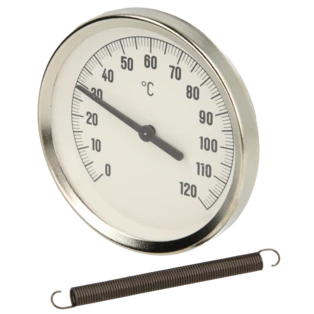 Termometro per tubature bimetallico 0 - 120 &deg;C custodia 80 mm