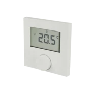 Room thermostat with display for heating and cooling