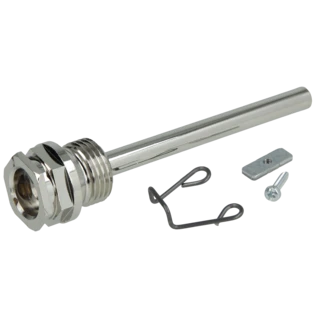 Tauchh&uuml;lse/Schutzrohr f&uuml;r F&uuml;hler G 1/2" x 100 mm, Messing vernickelt