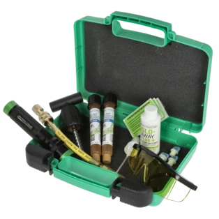 Leak detection kit for refrigeration and air-conditioning systems