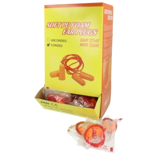 Hearing protection plugs 100 pairs in dispenser box