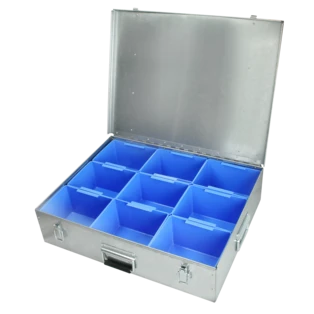 Valigia di raccordo con 9 casse interne