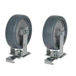 Jeu de roues pour caisses en aluminium empilables