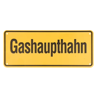 Sign " Gashaupthahn" 100 x 240 aluminium 300/51
