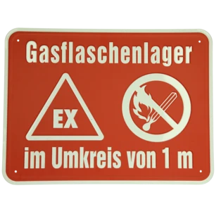 Panneau "Gasflaschenlager" 300 x 400, aluminium