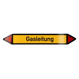 Label voor buisleidingen 15 x 100, "Gasleitung", zelfklevend