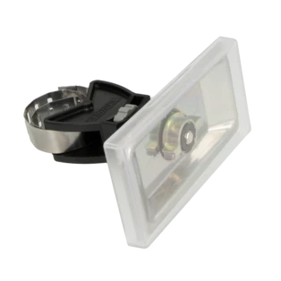 Support avec bande de serrage pour &eacute;criteaux 100 x 50 mm