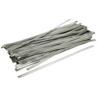 Kabelbinders van RVS 12 x 450 mm met groefrooster UV-bestendig