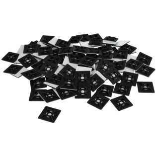 Adhesive socket for cable ties 19 x 19 x 4.4 mm black