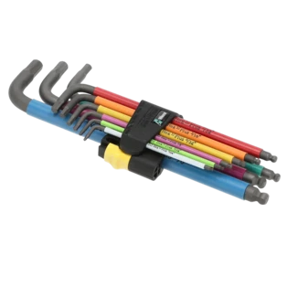 Jeu de cl&eacute;s m&acirc;les coud&eacute;es pour vis &agrave; six pans 5/64" &agrave; 3/8''