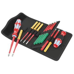 VDE screwdriver set with interchangeable stainless steel inserts