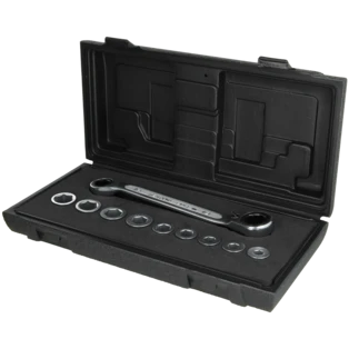 Jeu de cl&eacute;s &agrave; cliquet &agrave; douille 10 pi&egrave;ces