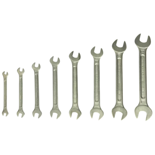 Double-ended open jaw wrench set 8-piece