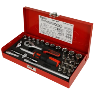 KS Classic hexagonal socket set 30 pieces in metal case