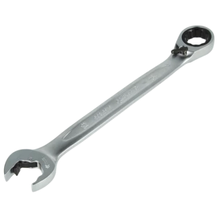 Combination spanner reversible with ratchet  in ring and open jaw 14 mm