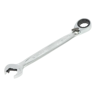 Combination spanner reversible with ratchet  in ring and open jaw 16 mm
