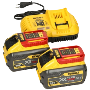 54V XR FLEXVOLT Akku mit 9 Ah im 2er Set mit Ladeger&auml;t