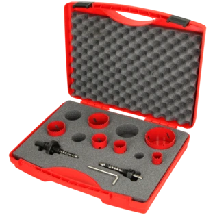 Bi-metal-hole saw set in case 8 pieces