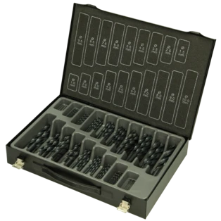 Jeu de forets spiral&eacute;s HSS-R avec tige cylindrique