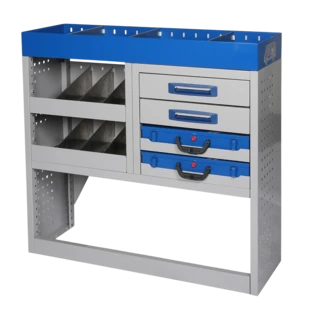 Vehicle equipment module with drawers