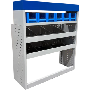 Vehicle equipment module with storage boxes