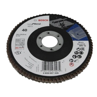 F&auml;cherschleifscheibe &Oslash; 125 mm K&ouml;rnung 40