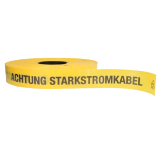 Waarschuwingsband geel, "Achtung Starkstromkabel"