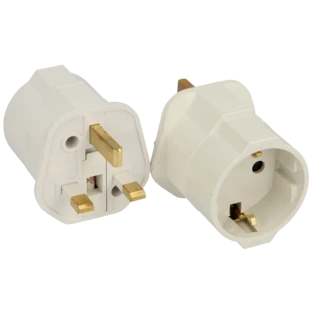Adapter / shock-proof plug f. GB, IRL, Malta, Cyprus, India