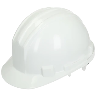 Casque de protection avec fixation &agrave; 6 points verrou rotatif blanc