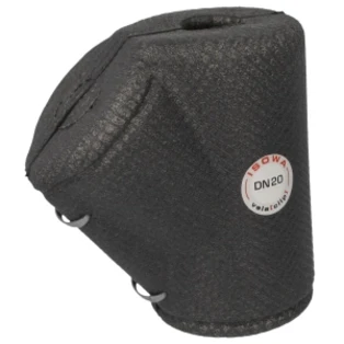 Acoustic cladding for inclined-seat valves