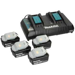 18V Akku mit 5 Ah im 4er Set mit Ladeger&auml;t