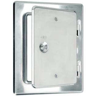 Chimney door V2A stainless steel with square lock 100 x 240 mm